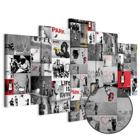 Obraz - Street Art: Banksy IV 225x112.5 Premium Print