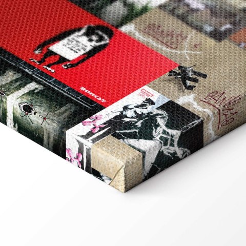 Obraz - Sztuka kolażu: Banksy IV 100x50 Standard