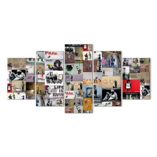 Obraz - Sztuka kolażu: Banksy IV 200x100 Na płótnie włoskim