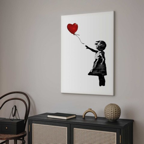 Obraz - Banksy: Dziewczynka z balonem (1-częściowy) pionowy 20x30 Premium Print