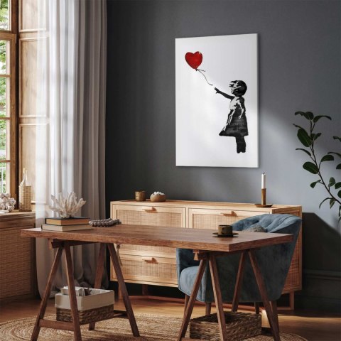 Obraz - Banksy: Dziewczynka z balonem (1-częściowy) pionowy 20x30 Premium Print