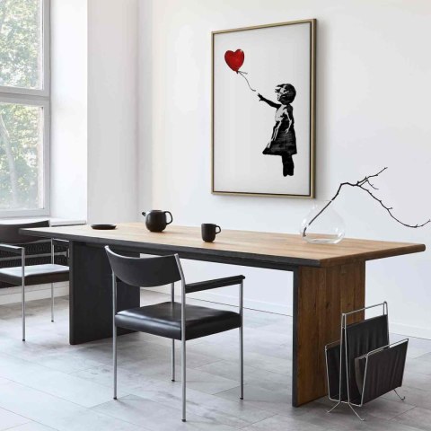 Obraz - Banksy: Dziewczynka z balonem (1-częściowy) pionowy 60x90 W ramie drewnianej naturalnej