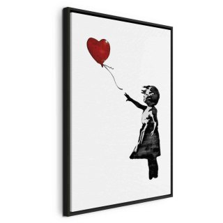 Obraz - Banksy: Dziewczynka z balonem (1-częściowy) pionowy 80x120 W ramie drewnianej czarnej