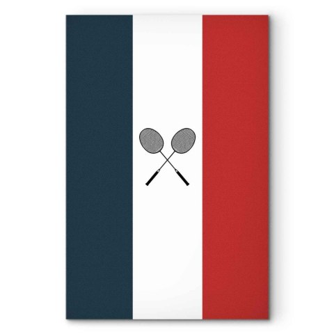 Obraz - Czarne rakietki do badmintona na tle flagi Francji 60x90 Standard