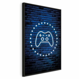 Obraz - Neonowy pad 60x90 W ramie drewnianej czarnej
