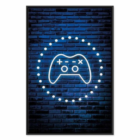 Obraz - Neonowy pad 60x90 W ramie drewnianej czarnej