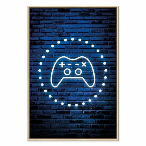 Obraz - Neonowy pad 60x90 W ramie drewnianej naturalnej