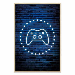 Obraz - Neonowy pad 80x120 W ramie drewnianej naturalnej