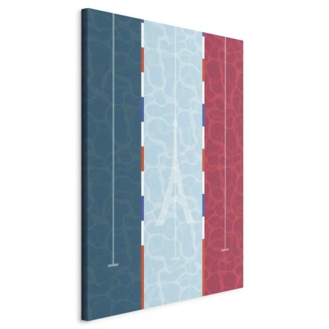 Obraz - Graficzna ilustracja basenu na tle flagi Francji 20x30 Standard