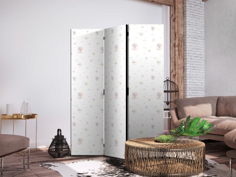 Parawan - Akwarela - kolorowe balony i sterowce na tle kolorowych chmur 135x172 Akustyczny