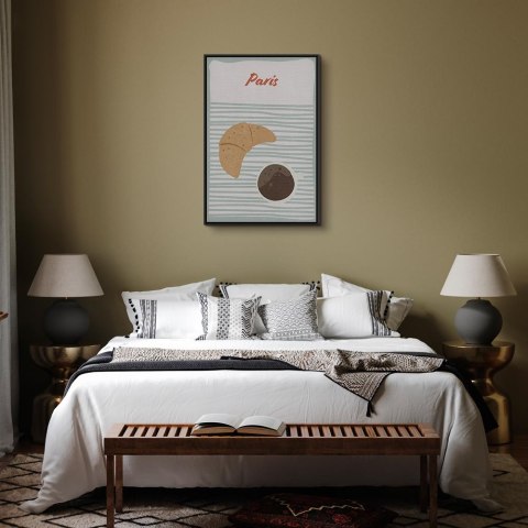 Obraz - Paryskie śniadanie (1-częściowy) pionowy 40x60 W ramie drewnianej czarnej