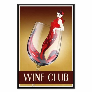 Obraz - Wine Club (1-częściowy) pionowy 40x60 W ramie drewnianej czarnej