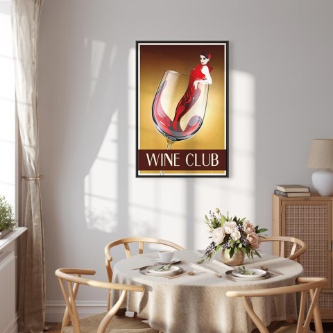 Obraz - Wine Club (1-częściowy) pionowy 40x60 W ramie drewnianej czarnej