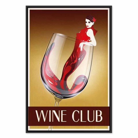 Obraz - Wine Club (1-częściowy) pionowy 60x90 W ramie drewnianej czarnej