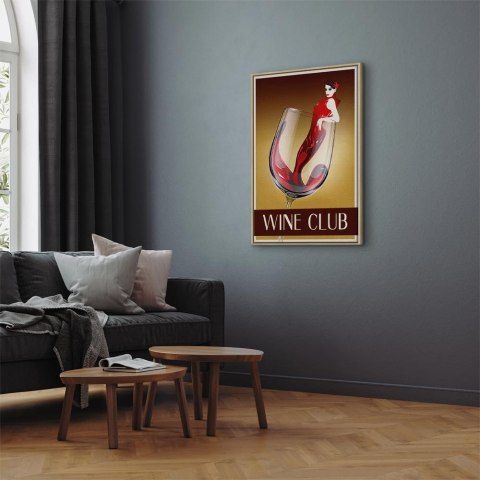 Obraz - Wine Club (1-częściowy) pionowy 60x90 W ramie drewnianej naturalnej