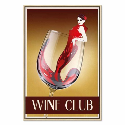 Obraz - Wine Club (1-częściowy) pionowy 80x120 W ramie drewnianej naturalnej