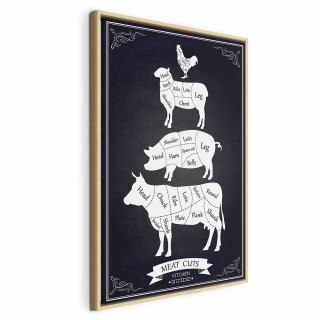Obraz - Kuchenny niezbędnik (1-częściowy) pionowy 40x60 W ramie drewnianej naturalnej