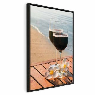 Obraz - Miłosne orzeźwienie (1-częściowy) pionowy 40x60 W ramie drewnianej czarnej
