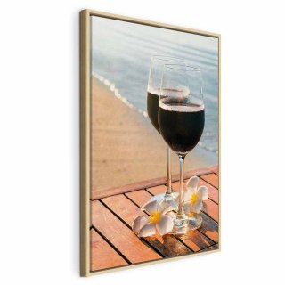 Obraz - Miłosne orzeźwienie (1-częściowy) pionowy 40x60 W ramie drewnianej naturalnej