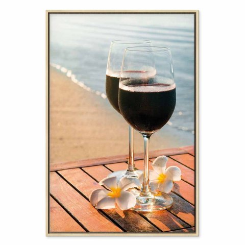 Obraz - Miłosne orzeźwienie (1-częściowy) pionowy 60x90 W ramie drewnianej naturalnej