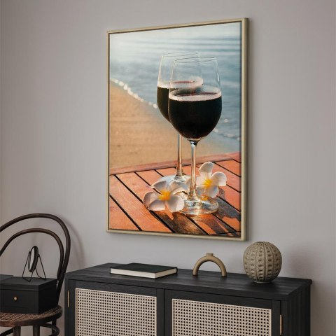 Obraz - Miłosne orzeźwienie (1-częściowy) pionowy 60x90 W ramie drewnianej naturalnej