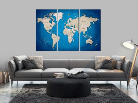 Obraz na korku - Atramentowa podróż [Mapa korkowa] 60x40