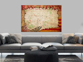 Obraz na korku - Mapa Barcelony [Mapa korkowa] 90x60