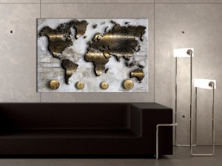 Obraz na korku - Złota podróż [Mapa korkowa] 120x80