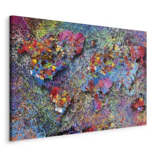 Obraz - Mapa: Inspiracja Pollockiem 60x40 Standard