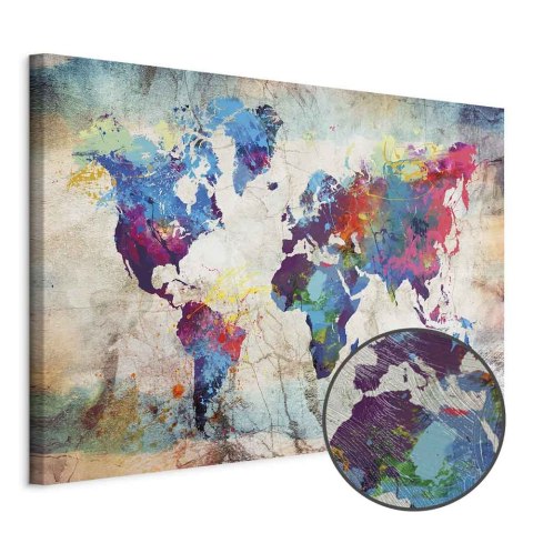 Obraz - Mapa świata: Kolorowe szaleństwo 30x20 Premium Print