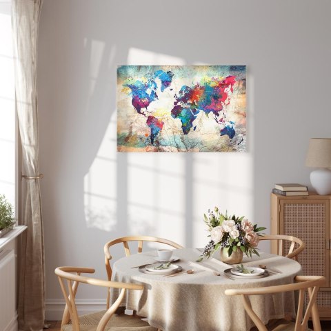 Obraz - Mapa świata: Kolorowe szaleństwo 30x20 Premium Print