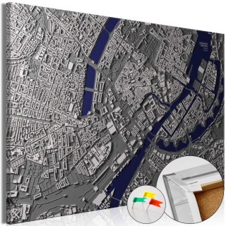 Obraz na korku - Centrum Kopenhagi [Mapa korkowa] 120x80