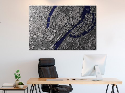 Obraz na korku - Centrum Kopenhagi [Mapa korkowa] 90x60