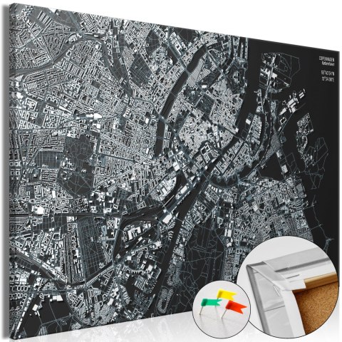 Obraz na korku - Kopenhaga w zbliżeniu [Mapa korkowa] 60x40