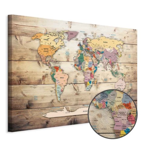 Obraz - Mapa świata: Kolorowe kontynenty 30x20 Premium Print