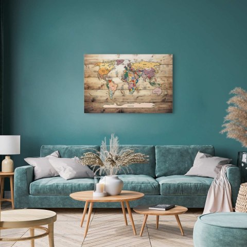 Obraz - Mapa świata: Kolorowe kontynenty 30x20 Premium Print