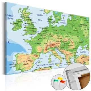 Obraz na korku - Europa [Mapa korkowa] 120x80