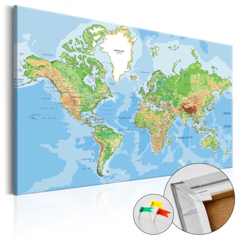 Obraz na korku - Geografia świata [Mapa korkowa] 60x40