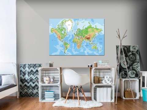 Obraz na korku - Geografia świata [Mapa korkowa] 90x60