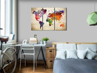 Obraz na korku - Mapa korkowa w akwareli 60x40