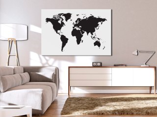 Obraz na korku - Mapa świata: Czarno-biała elegancja [Mapa korkowa] 120x80