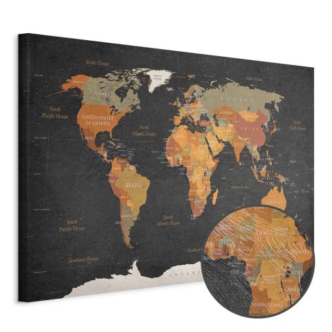 Obraz - Mapa świata: Tajemnice Ziemi 30x20 Premium Print