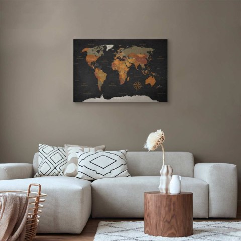 Obraz - Mapa świata: Tajemnice Ziemi 30x20 Premium Print