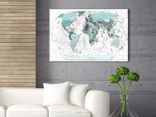 Obraz na korku - Błękitna granica [Mapa korkowa] 120x80