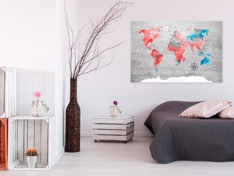 Obraz na korku - Czerwona wędrówka [Mapa korkowa] 60x40