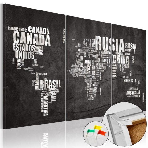 Obraz na korku - El Mundo [Mapa korkowa] 60x40