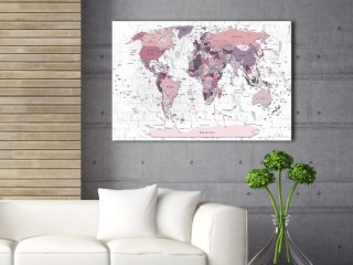Obraz na korku - Różowe rubieże [Mapa korkowa] 120x80