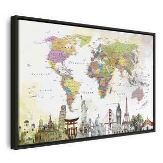 Obraz - Cuda Świata (1-częściowy) szeroki 120x80 W ramie drewnianej czarnej