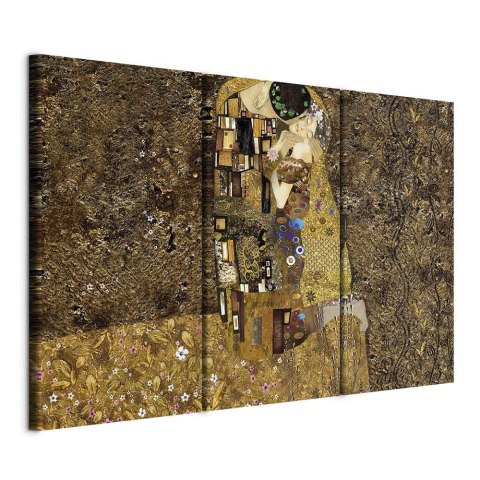 Obraz - Klimt inspiracje - Pocałunek 120x80 Na płótnie włoskim