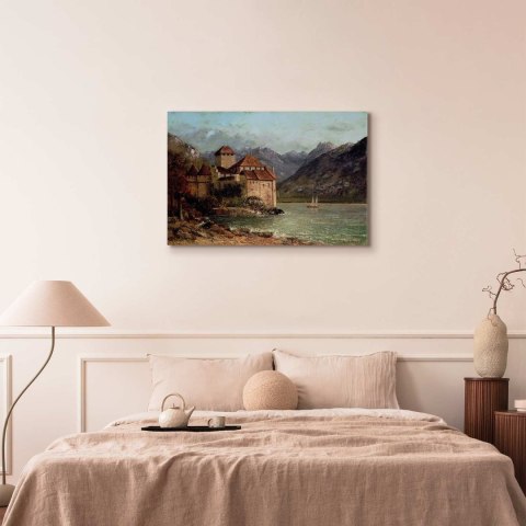 Obraz - Gustave Courbet - Zamek Chillon 90x60 Standard